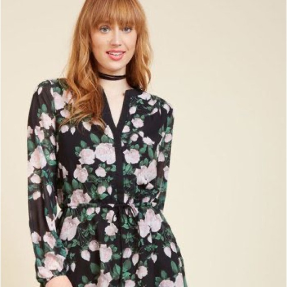 ModCloth Wendy Bird Floral shirt dress dx 16